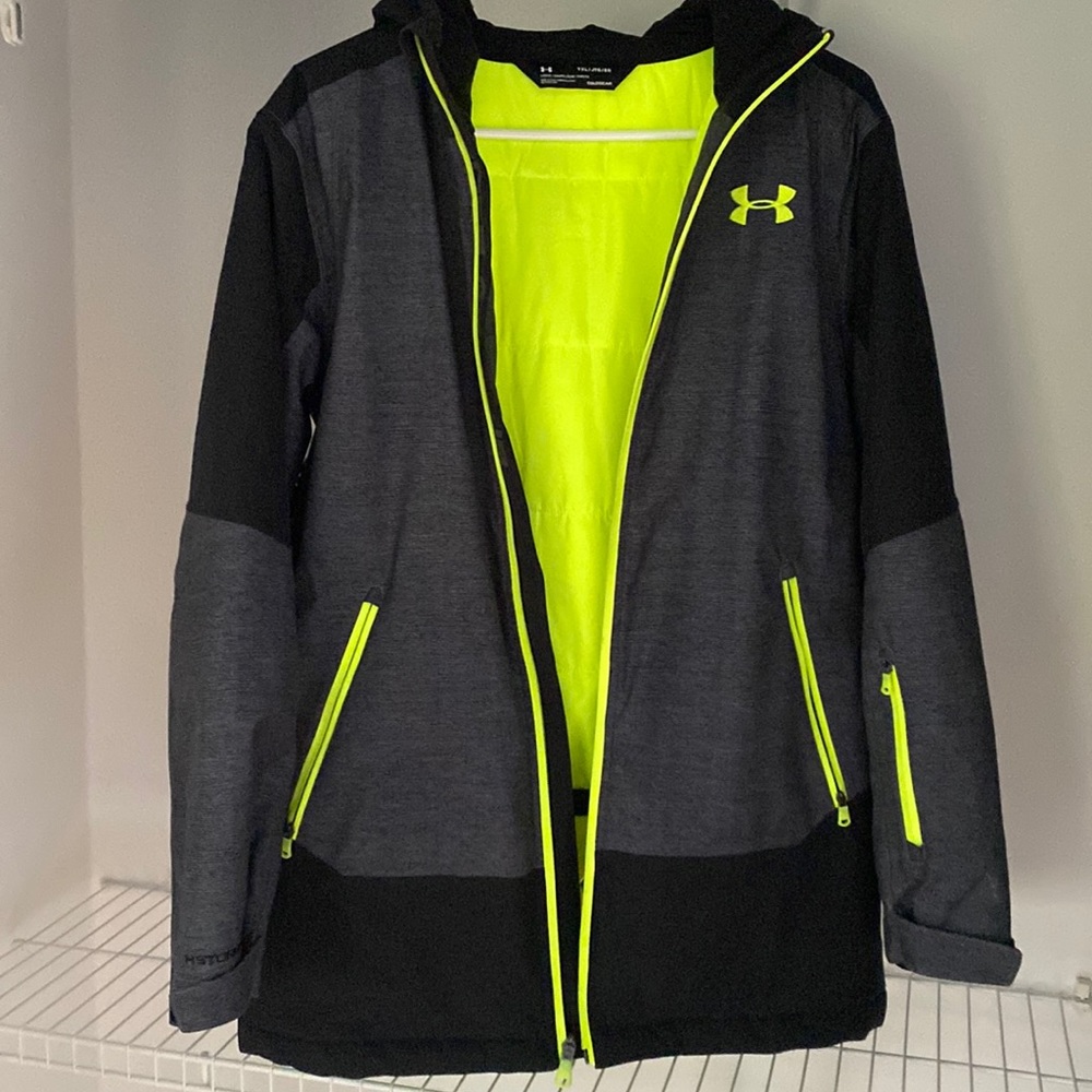 Under Armour Boys Winter Jacket; Bright yellow and black; size YXL